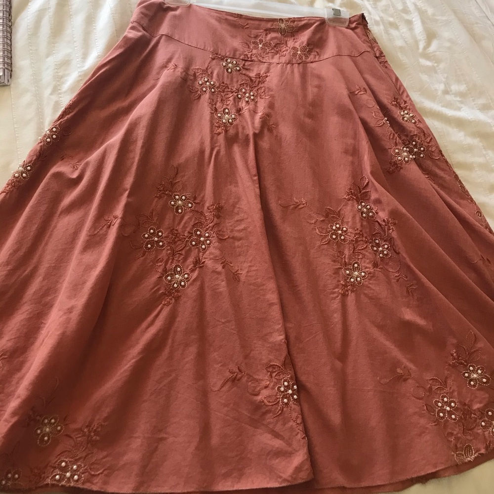 One of a kind A-line Skirt with pearl beads
